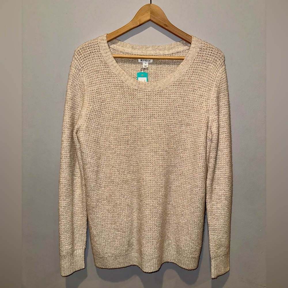 Market & Spruce women’s oversized Jackson crew neck waffle texture sweater